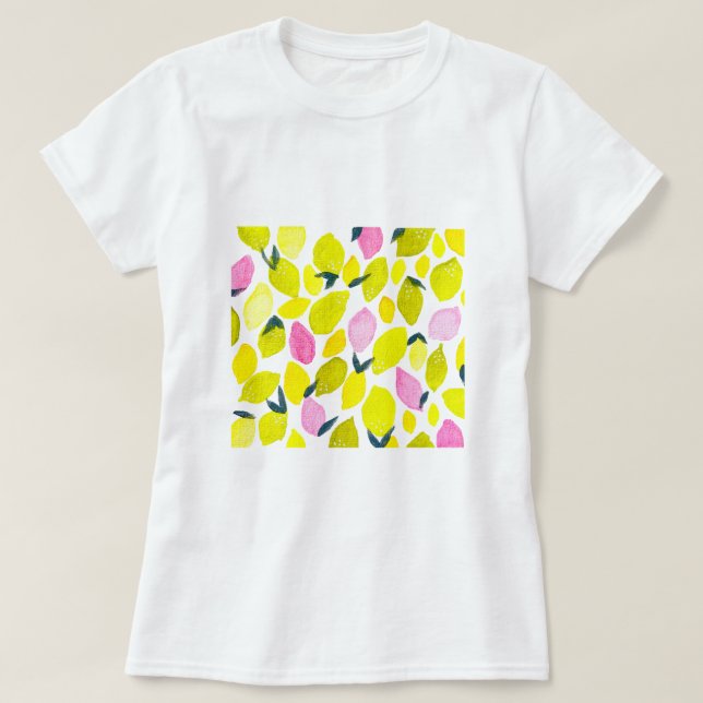 Lemon vattencolor mönster t shirt (Design framsida)
