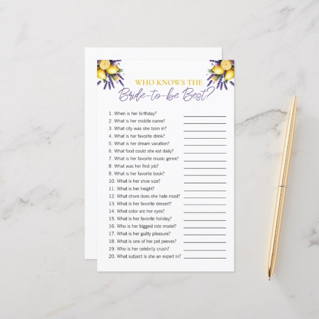 Lemon "Vem känner till Möhippan Bride" (Fram/Back In Situ)