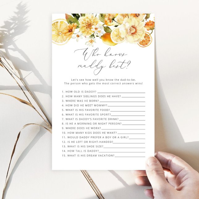 Lemon Vem vet pappa, bästa babyduschspel (Skapare uppladdad)