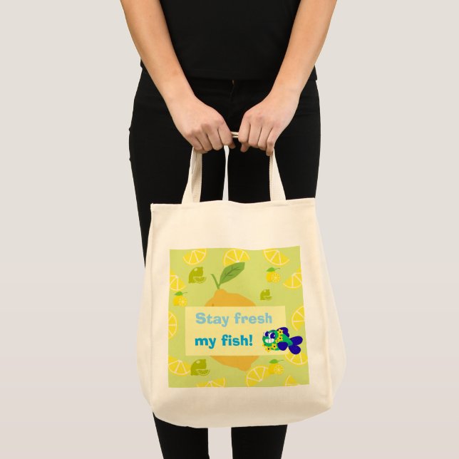Lemon Vibes Tote Bag Tygkasse (Framsida (produkt))