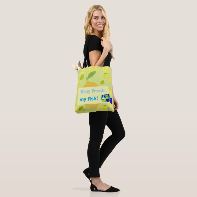 Lemon Vibes Tote Bag Tygkasse (På modell)