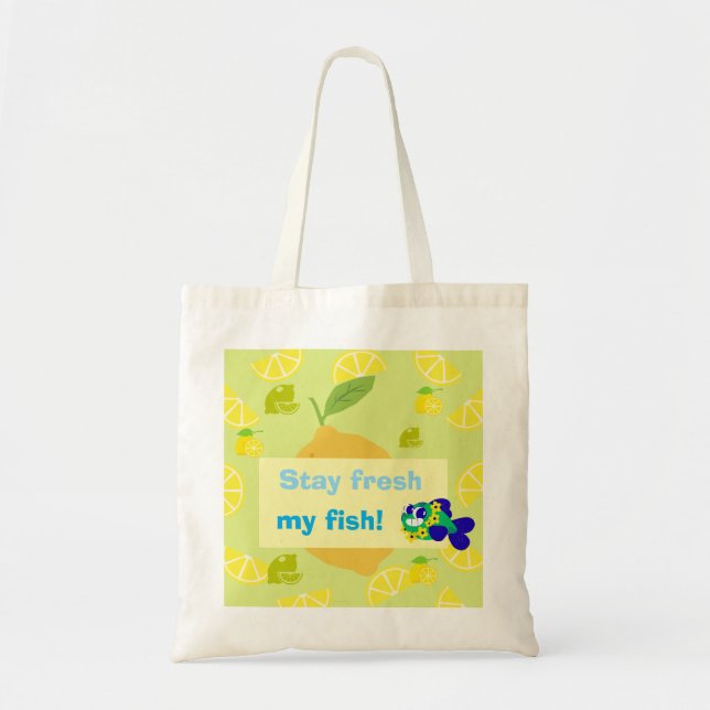 Lemon Vibes Tote Bag Tygkasse (Framsidan)