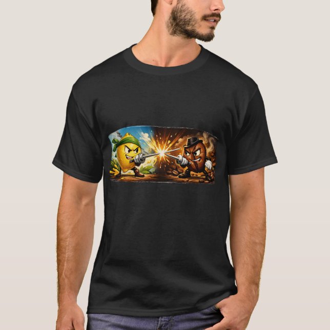 Lemon vs Coffee Duel T-Shirt (Framsida)