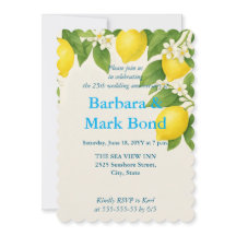 Lemon Watercolor 25:e Bröllop-årsdagen