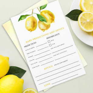 Lemon Watercolor Baby Predictions-spel