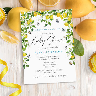 Lemon Watercolor Baby Shower Inbjudningar
