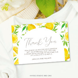 Lemon Watercolor Baby Shower - tack för dina kort