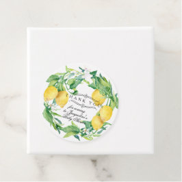 Lemon Watercolor Baby Shower Tack Gåvor Etiketter
