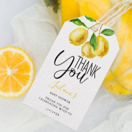 Lemon Watercolor Baby Shower, Tack Presentetikett
