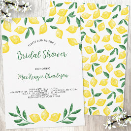 Lemon Watercolor Inbjudningskort för möhippan