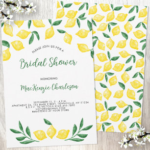 Lemon Watercolor Inbjudningskort för möhippan