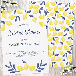Lemon Watercolor Inbjudningskort för möhippan