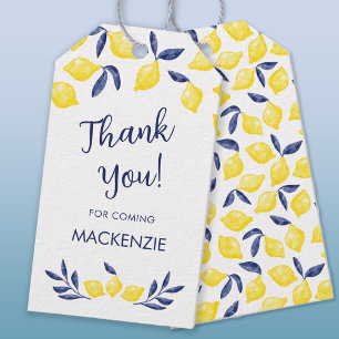Lemon Watercolor, Personlig, Tack Presentetikett