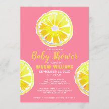 Lemon Watercolor Slices Rosa Baby Shower