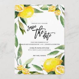 Lemon Watercolor Spara datum Datumet