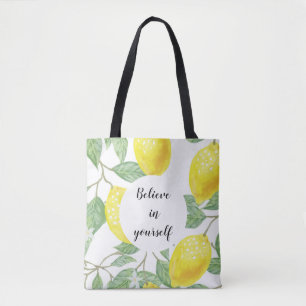 Lemon Watercolor tror på dina favoriter Tote Tygkasse