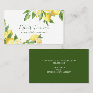 Lemon Watercolor Visitkort