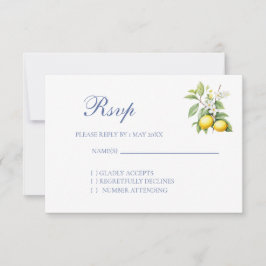 Lemon Wedding RSVP card OSA Kort