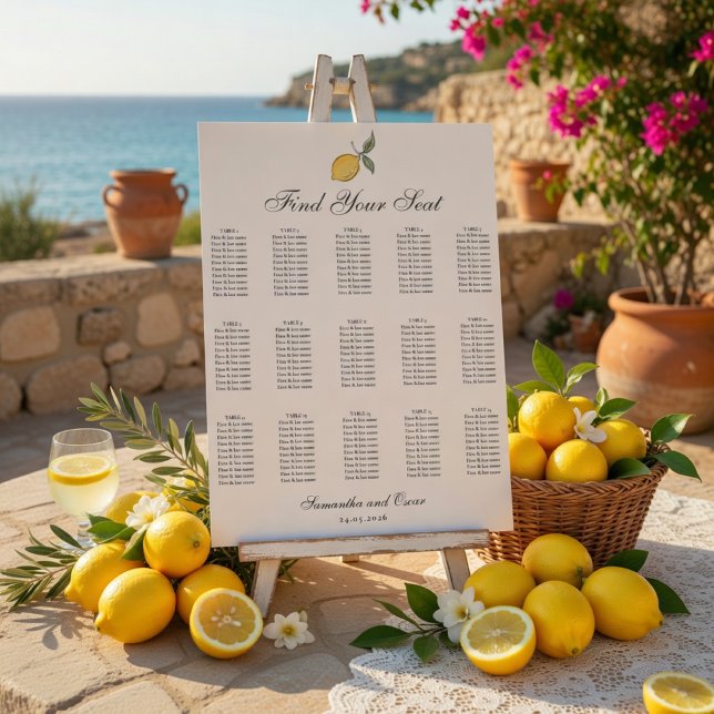 Lemon Wedding Seating Chart | Amalfi Coast Wedding Poster (Skapare uppladdad)