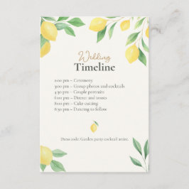 Lemon Wedding Timeline & Details Card with QR Code Tilläggskort