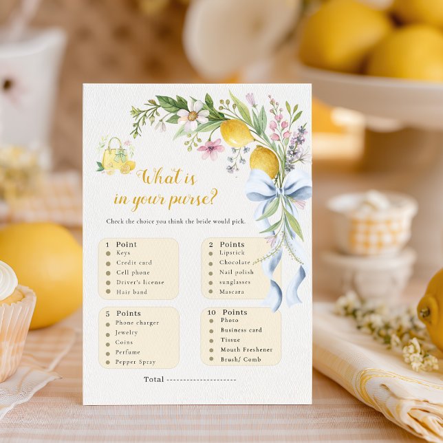 Lemon What’s In Your Purse Bridal Shower Game (Skapare uppladdad)