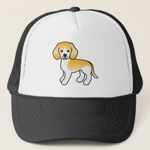 Lemon & White Beagle Hund Cute Tecknad Illustratio Keps