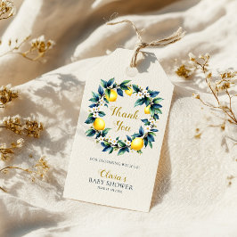 Lemon Wreath Citrus Amalfi Ciao Baby Thank You Presentetikett