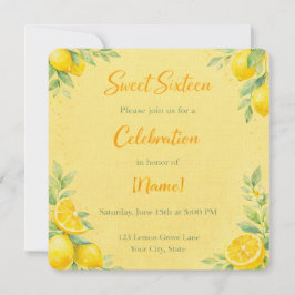"Lemon-y" Sweet 16 invite  Inbjudningar