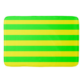 Lemon Yellow and Lime Green Stripes  Badrumsmatta