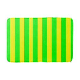 Lemon Yellow and Lime Green Stripes  Badrumsmatta