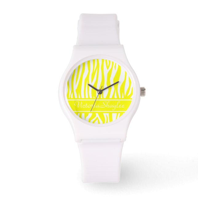 Lemon Zebra tryck med anpassningsbar Armbandsur (Framsida)