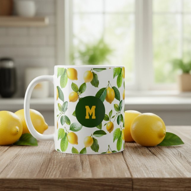 Lemon Zest Pattern Kaffemugg (Skapare uppladdad)