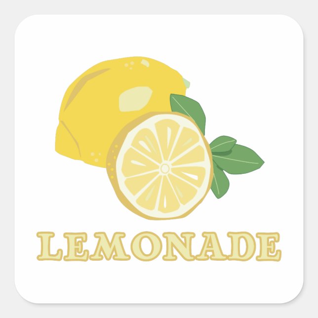 Lemonad Fyrkantigt Klistermärke (Framsida)