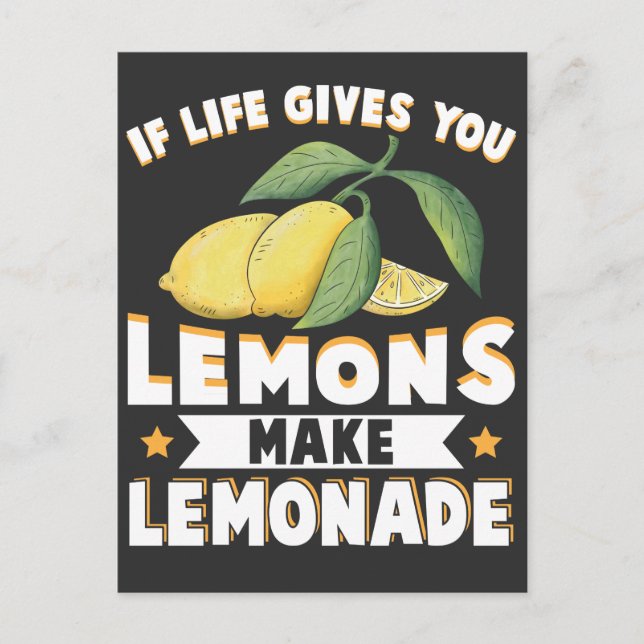 Lemonade Älskare Kid Fruit Sour Lemon Stället Vykort (Framsida)