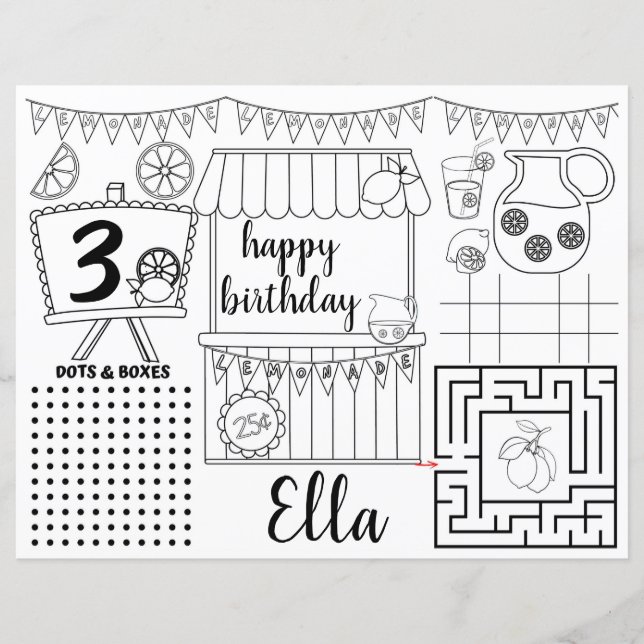 Lemonade Bordstabletter, Rosa lemonade-verksamhet  (Framsida)