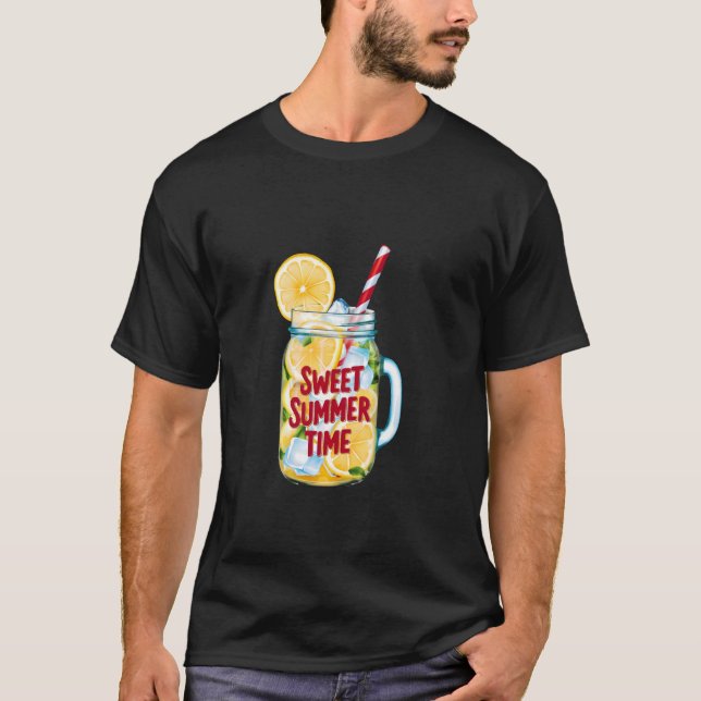 Lemonade citron slice burk sommartid nos t shirt (Framsida)