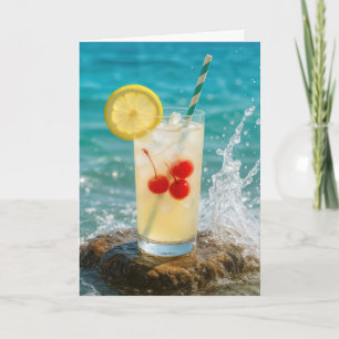 Lemonade Cocktail på Beach Sten Kort