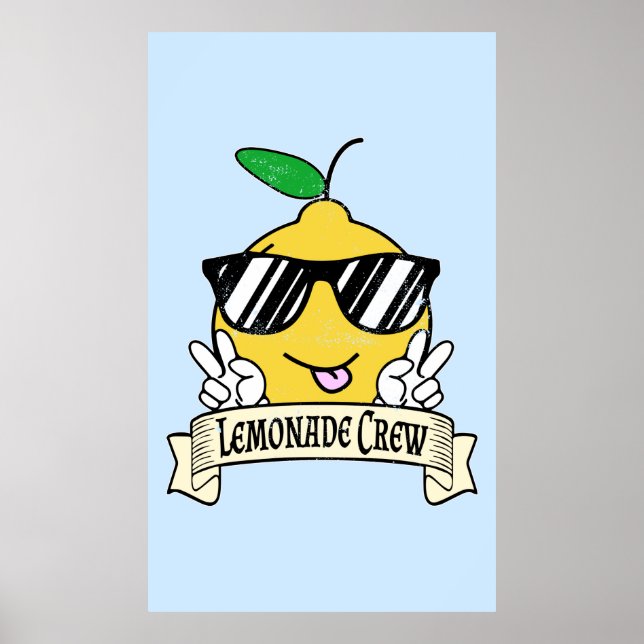 Lemonade Crew - Kawaii Peace Hand och Sunglasses Poster (Framsidan)
