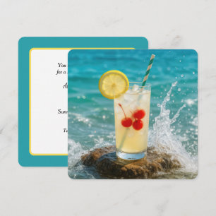 Lemonade Drink på Beach Sten Inbjudningar