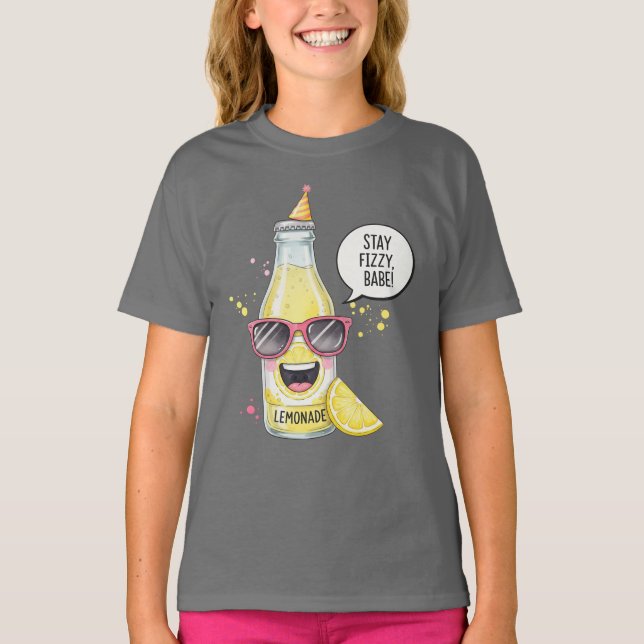 Lemonade Flaska i Party Hat, av Natasha Us T Shirt (Framsida)