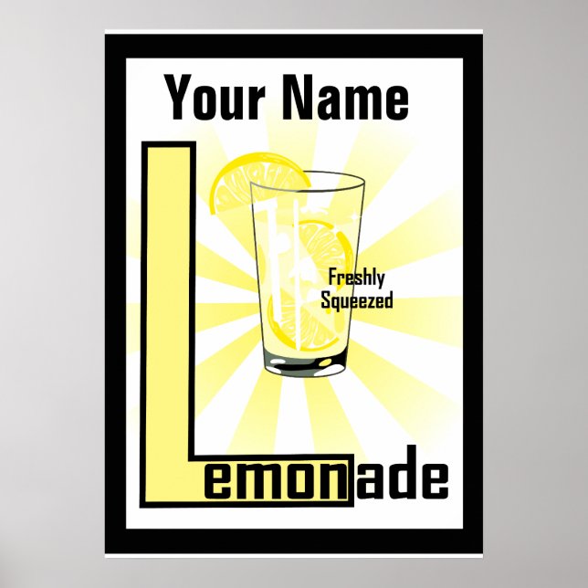 Lemonade Freshly Squeezed Anpassningsbar Poster (Framsidan)