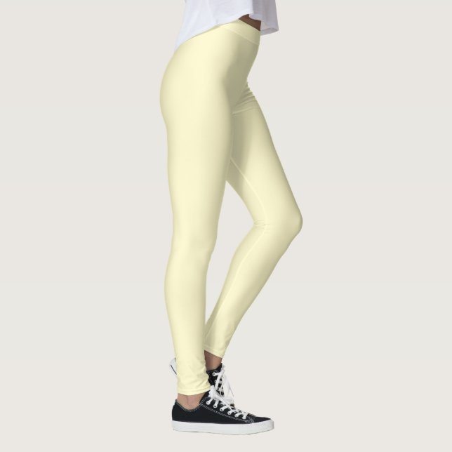 Lemonade Gult Solid Färg | Klassisk Elegant Leggings (Höger)