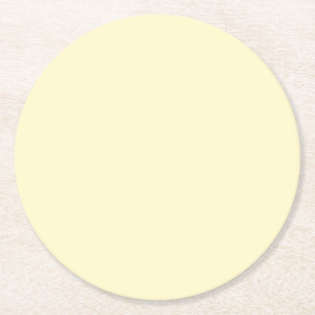Lemonade Gult Solid Färg | Klassisk Elegant Underlägg Papper Rund (Framsidan)