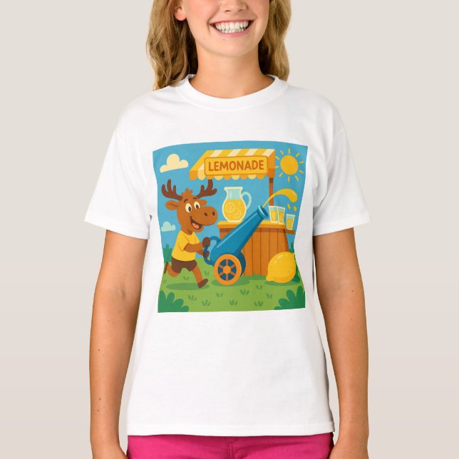 Lemonade Launcher – Silly Summer T-Shirt for kids (Framsida)