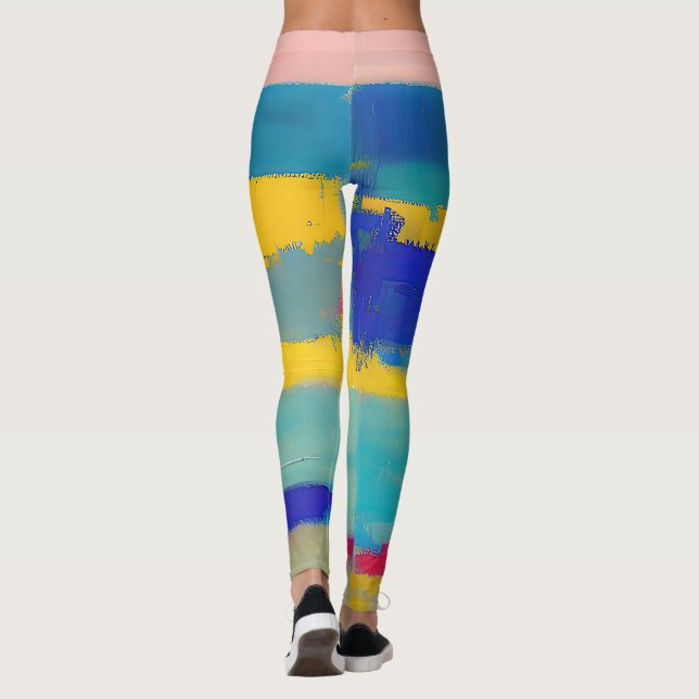 "Lemonade Lullaby" Abstrakt Konst Leggings (Baksida)