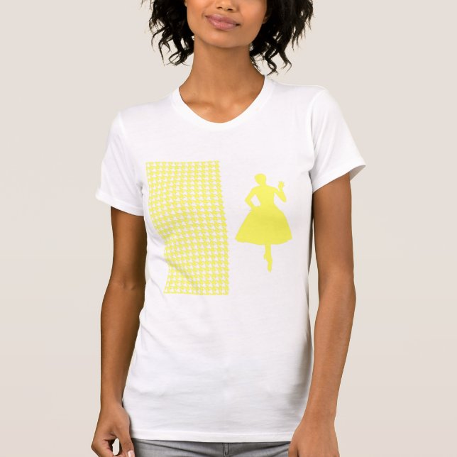 Lemonade Modern Houndstooth w/ Mode Silhouette T-shirt (Framsida)