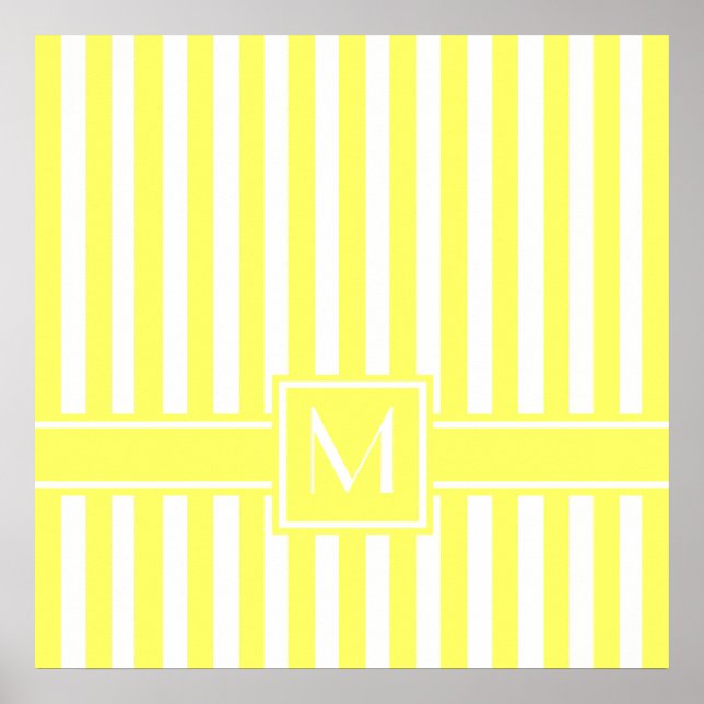 Lemonade Modern Rand med Monogram Poster (Framsidan)