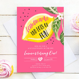 Lemonade och många Roligt Lemon Girl Birthday Inbjudningar