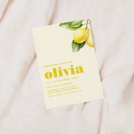 Lemonade och Roligt, en första födelsedag Inbjudningar