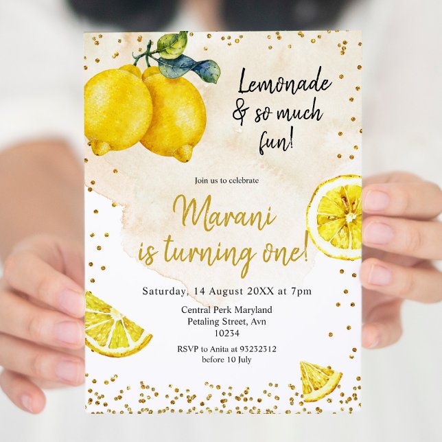 Lemonade och så mycket roligt Birthday-inbjudan Inbjudningar (Skapare uppladdad)